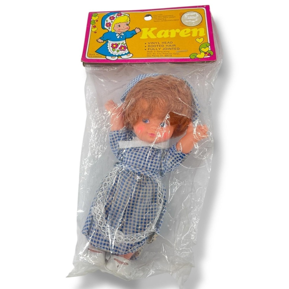 Vintage Karen Doll Vinyl Head Rooted Hair Sealed NIP Hong Kong City Products